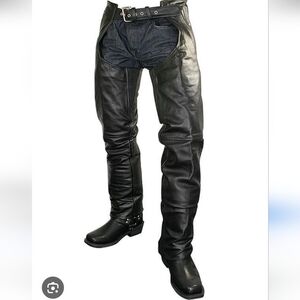Xelement Advanced Motorcycle Gear Leather Chaps Size 40
